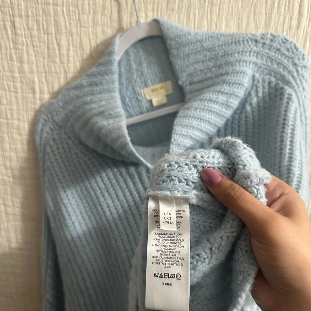 Maeve Light Blue Cowl Neck Sweater Sz sm